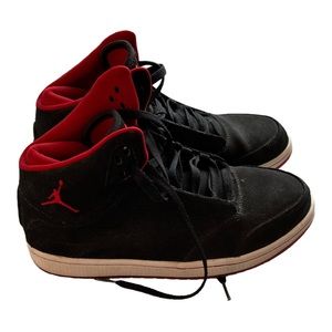 Jordan Black and Red Athletic Shoes